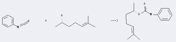 5-Hepten-2-ol,6-methyl-,(2S)- can react with isocyanatobenzene to get phenyl-carbamic acid 1,5-dimethyl-hex-4-enyl ester.